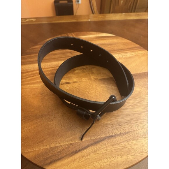 Genuine American Bison Black 100% Leather Belt Size 34- MADE IN India Unisex - Picture 3 of 7